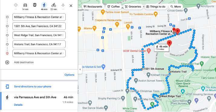 parnassus long walking route map