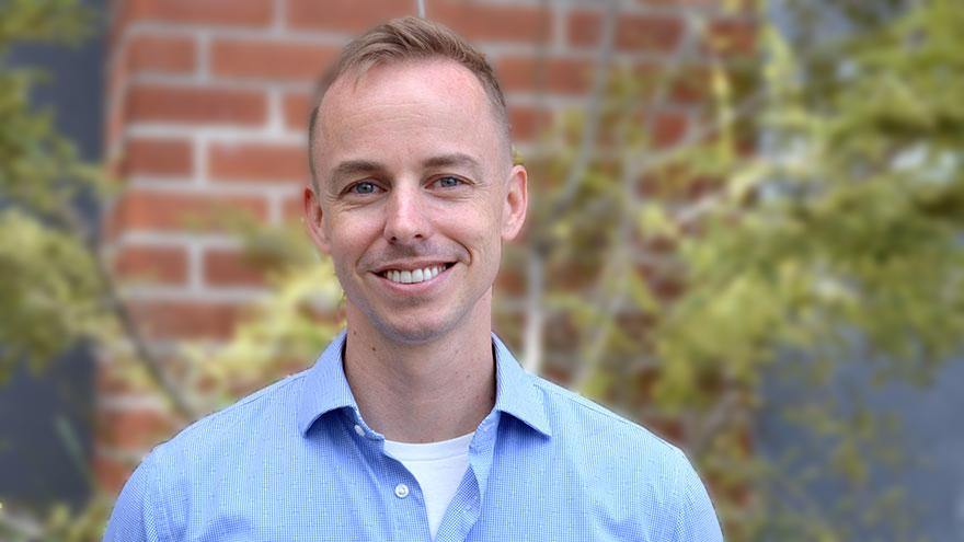 Brian Beasley, man wearing light blue shirt