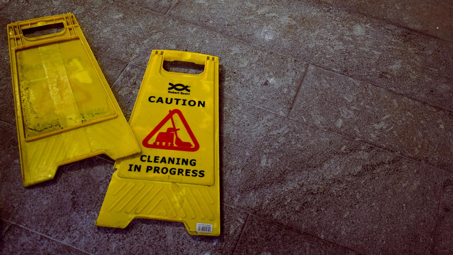 caution wet floor sign