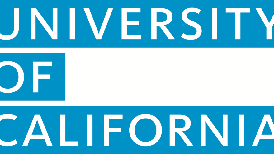 blue and white University of California logo